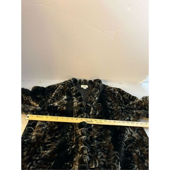 Cato plus 18-20w faux fur coat Mob wife style plush open jacket animal print rn# - Picture 8 of 9